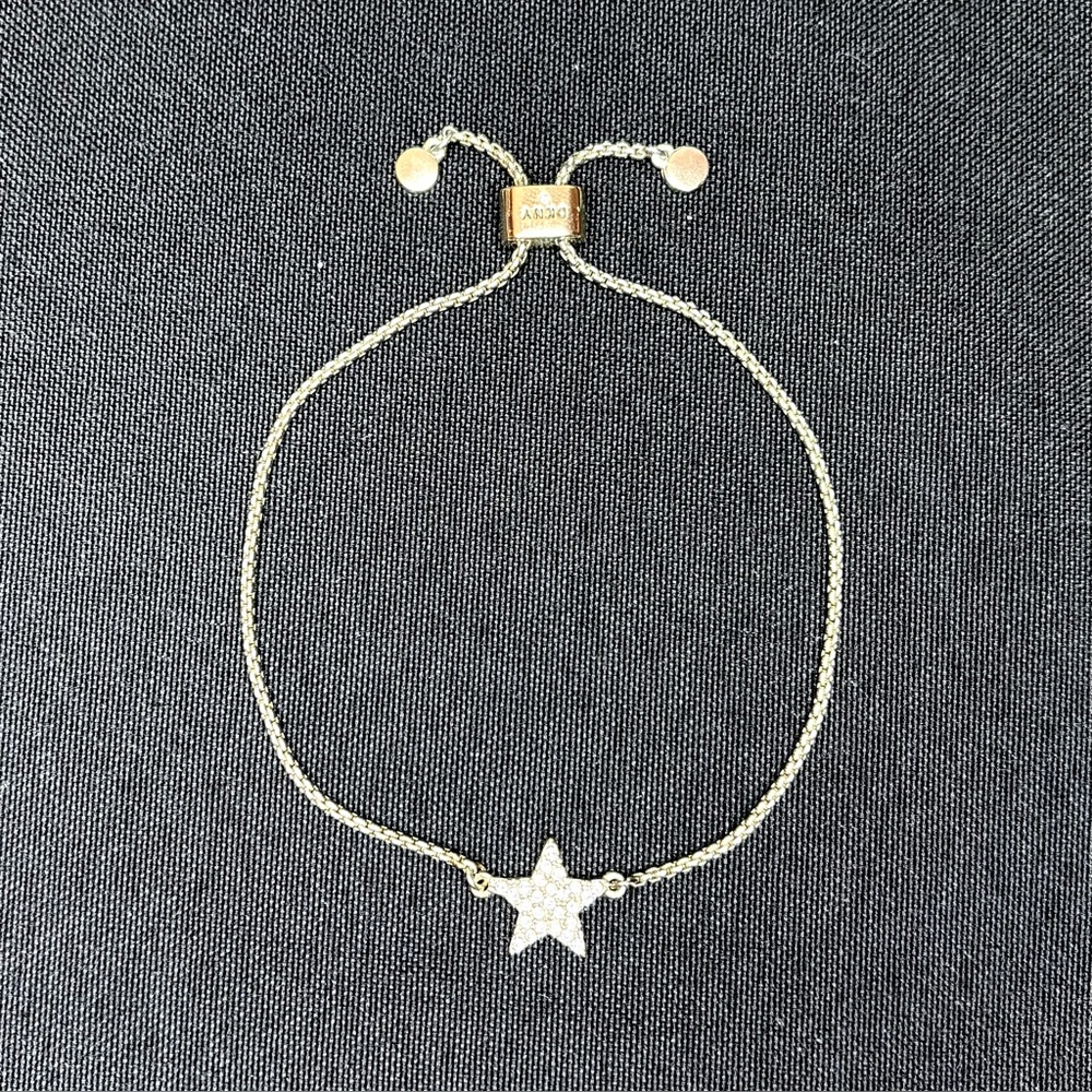 DKNY Slider Bracelet, Gold, Rhinestones, Star Pendant